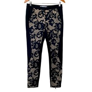 Diane Von Furstenberg Ankle Zip Leggings Size 4 Black